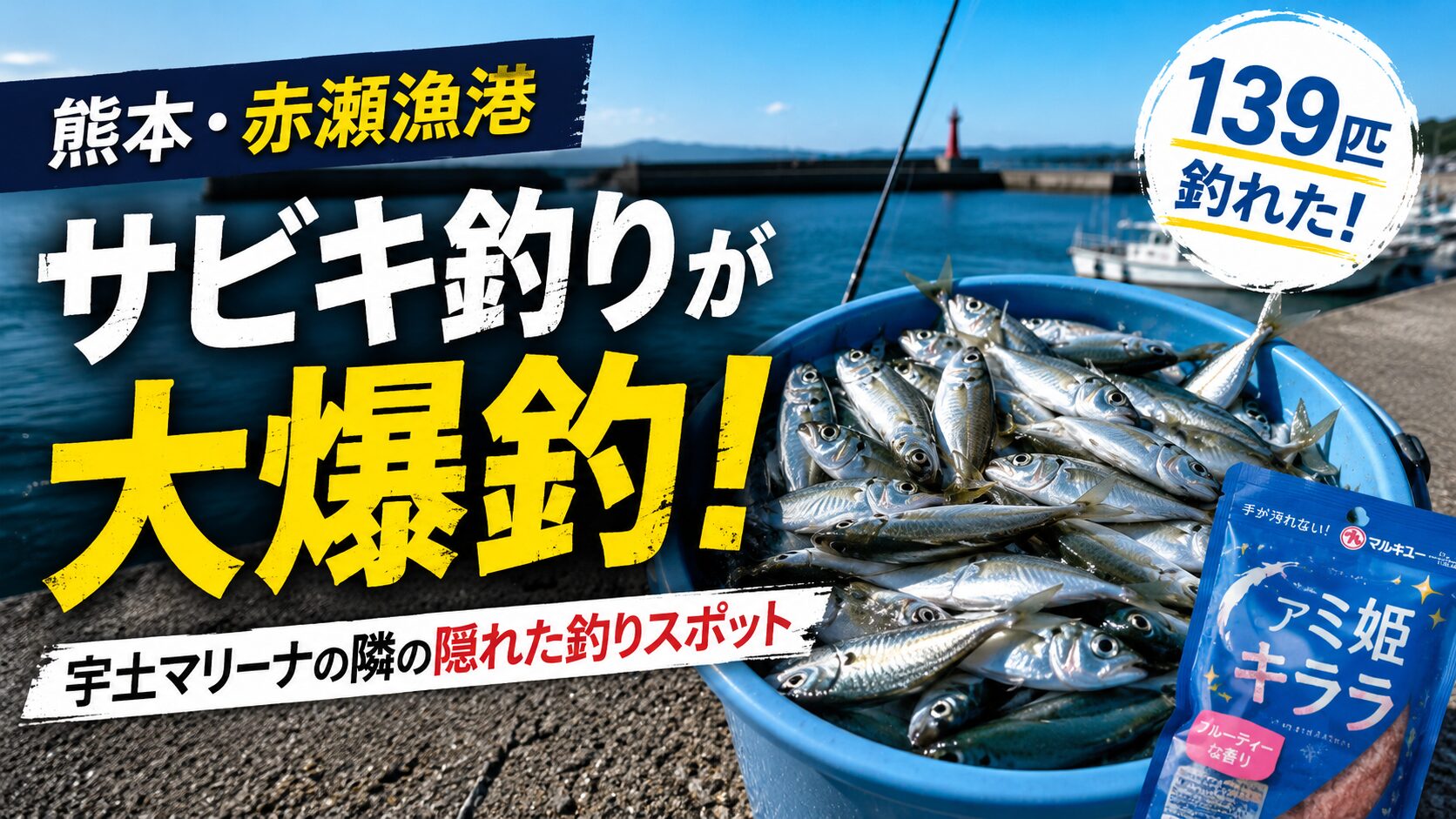 【熊本・赤瀬漁港】堤防でサビキ釣りが大爆釣した話！※宇土マリーナの隣の隠れた釣りスポット